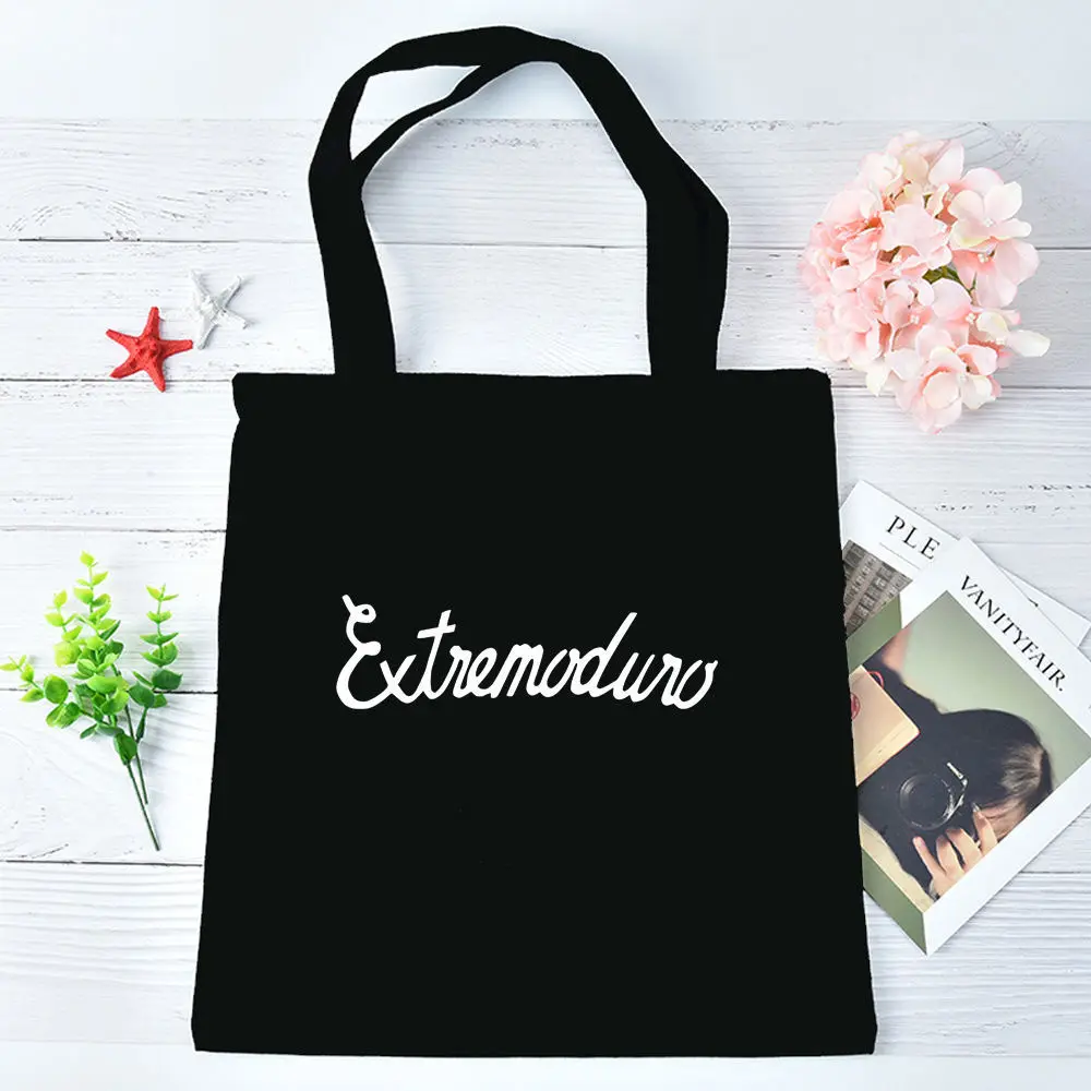 Extremoduro Canvas Tote Bags Wholesale Library Art Supplies Foldable Travel Promotes Shopping Bag Fashionable Recyclable