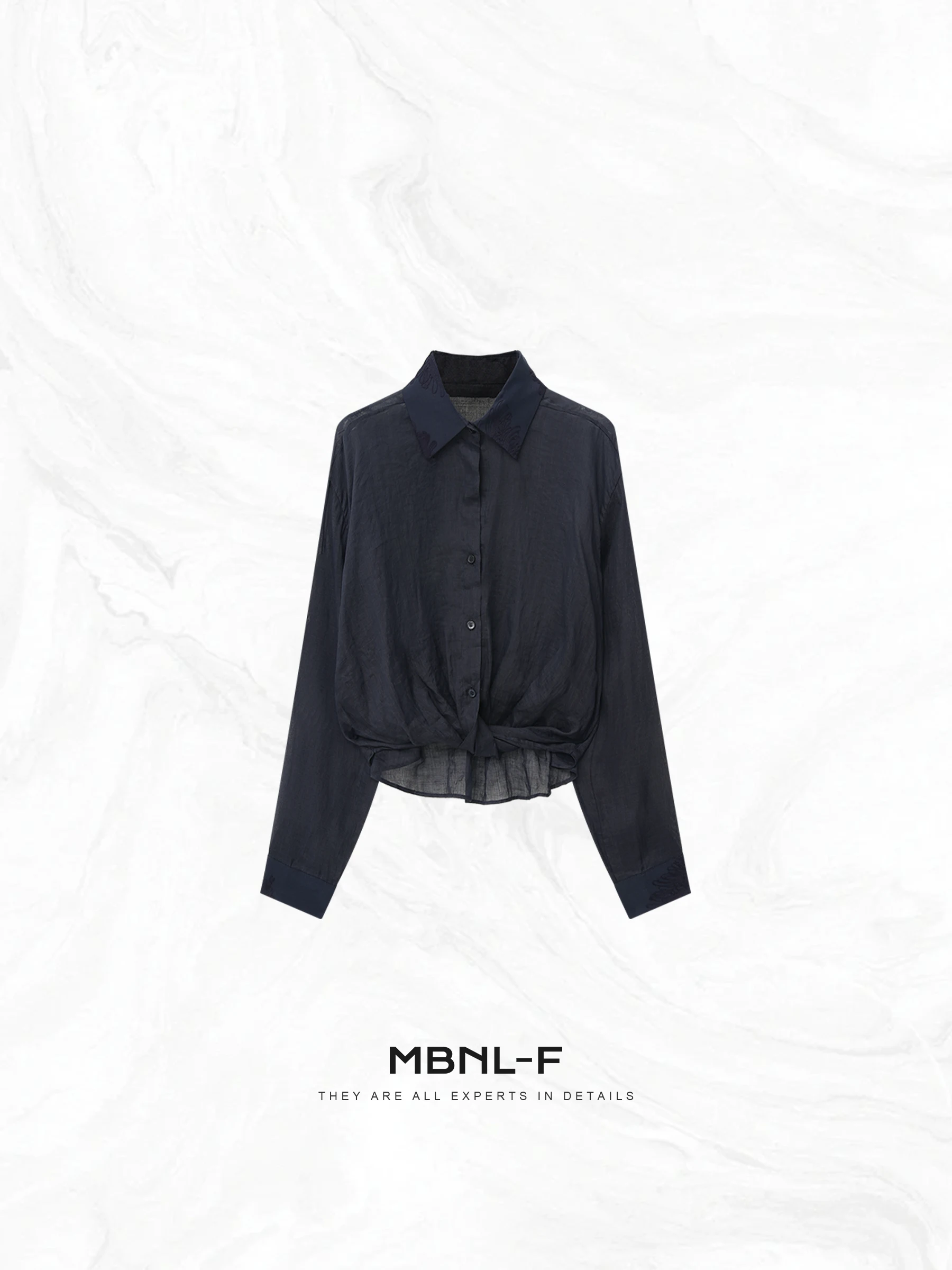 

MBNLF 2025SS New 00% Flax irt Premium Feel Long Sve Slim Fit Women's Faion Premium Quali Linen irt