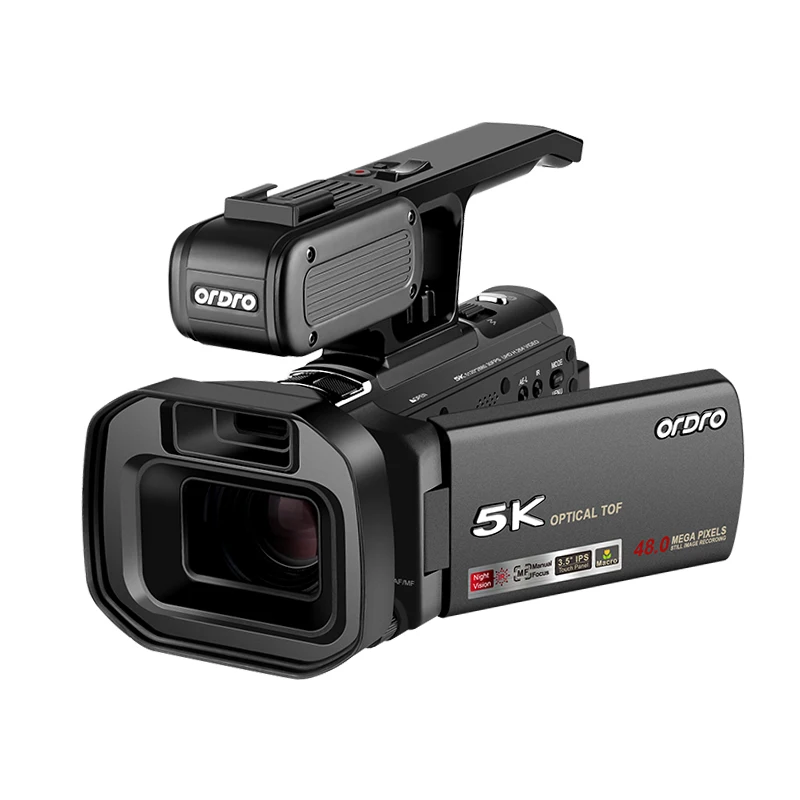 5k Live Streaming Camera Video Photography Camcorder Basic Set Ordro XV80 Built in IR Lights 12X Optical Zoom