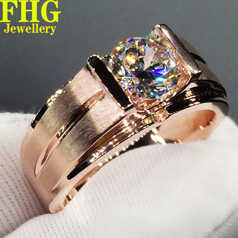 

1 Carat Round Solid 9K Au375 Rose Gold Ring DVVS Moissanite Diamonds Wedding Party Engagement Anniversary Ring