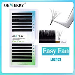 GEMERRY Easy Fan Lashes False Eyelash Extensions Faux Mink Eyelashes Fanning Cils Auto Blooming Natural Russian Volume Lash