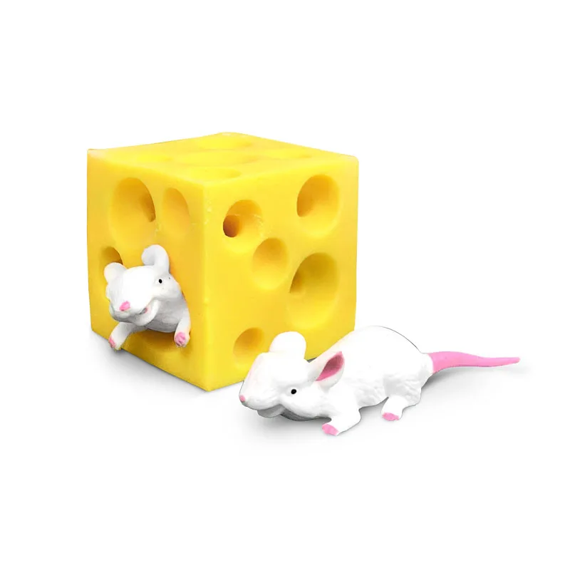 Mouse Hidden in Cheese Squeeze Fidget Toys For Kids Anti Stress ADHD Funny Gifts Regalos Para Cumpleaños Infantil Invitados