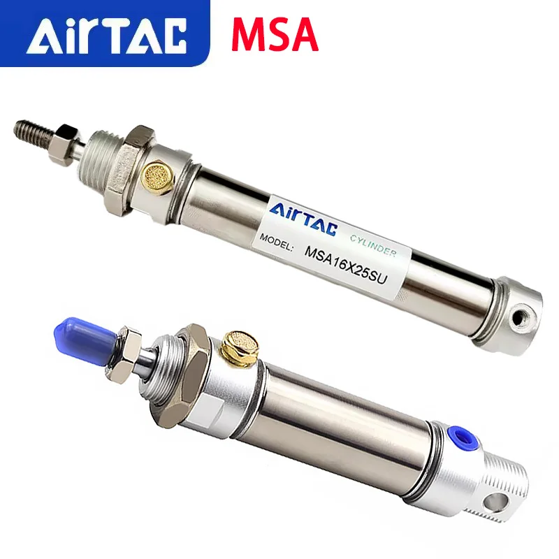 AirTAC MSA Single Action Stainless Ssteel Pneumatic Cylinder MSA16/20/25/32/40-25/50/75/100/150/200-S With Magnet SCA-SCM-SU