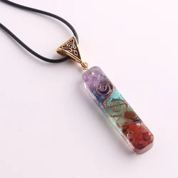Seven Chakra Orgone Energy Stone Pendant Necklace Reiki Healing Nature Stone Charms Women Yoga Jewelry Necklaces Men