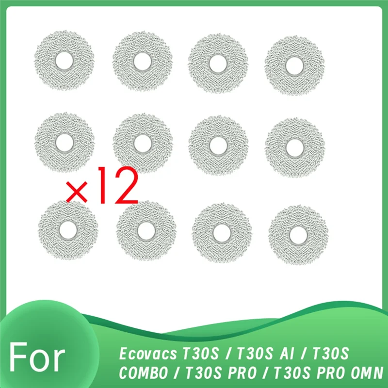 ABVI-12 قطعة خرقة تنظيف لـ Ecovacs T30S / T30S AI / T30S COMBO / T30S PRO / T30S PRO OMNI روبوت فراغ ملحقات متينة للغاية