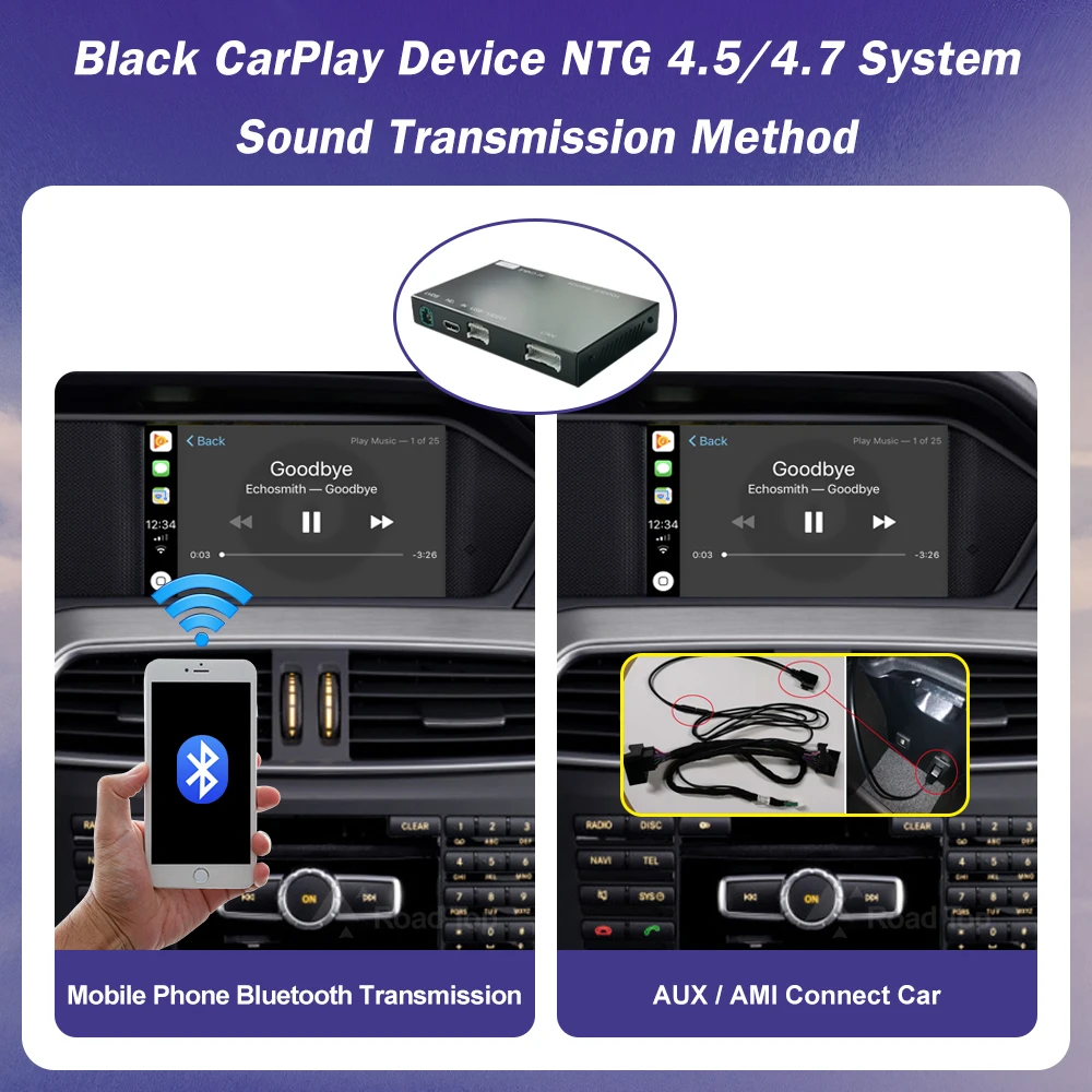 Road Top Android Auto Wireless CarPlay for Mercedes Benz C Class W204 NTG4.5/4.7 2011-2014  Mirror Link AirPlay GPS Car Play