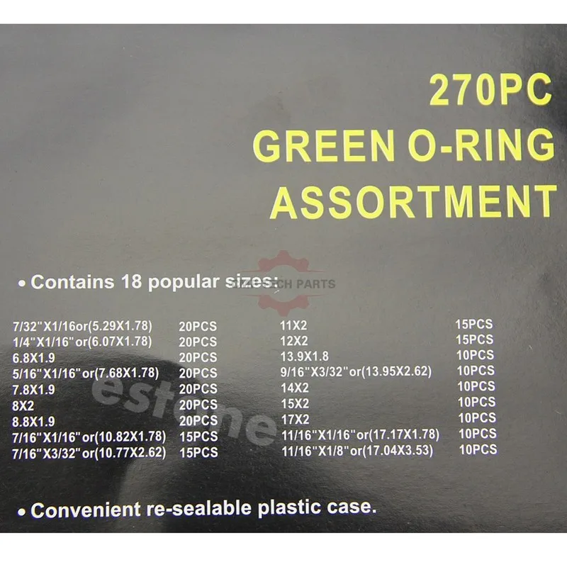 الأخضر O خواتم 270 قطعة ختم طوقا غسالة O حلقة تشكيلة مجموعة عدة استبدال O-حلقة عدة الحلقات الثقيلة المهنية #6