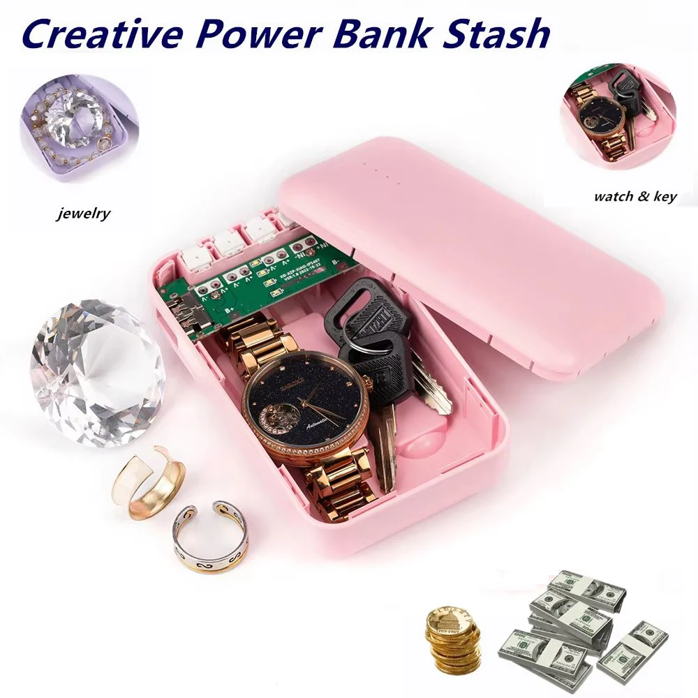 New Creative With Cable Fake Charging Treasure Mobile Power Organizer Case Hide Private Money Tibetan Medicine Storage Box Gifts