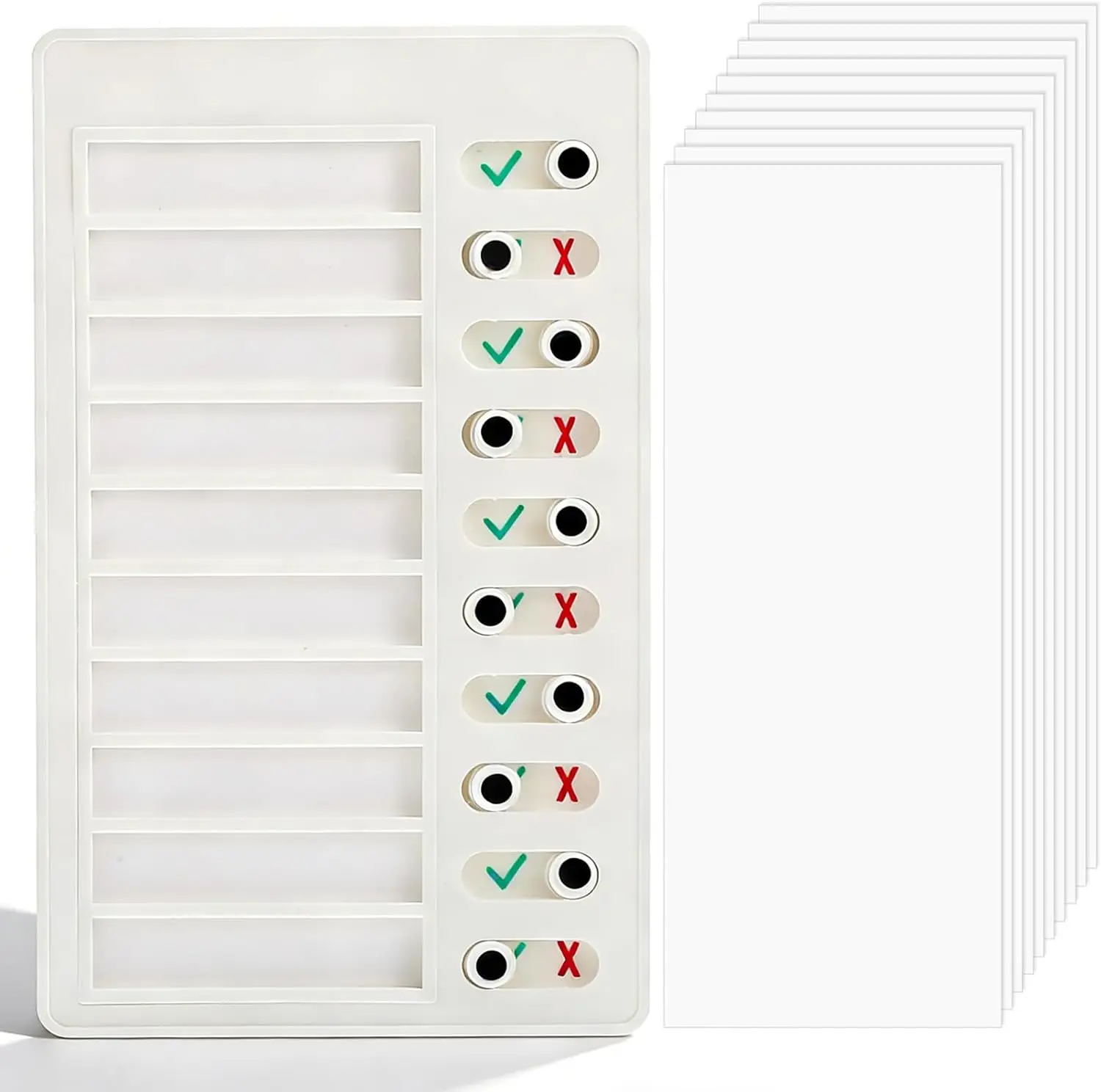To do list board, plastic note board, detachable message board list slider, Desk with 10 Slidersschedule planning board, used for checking project accessories