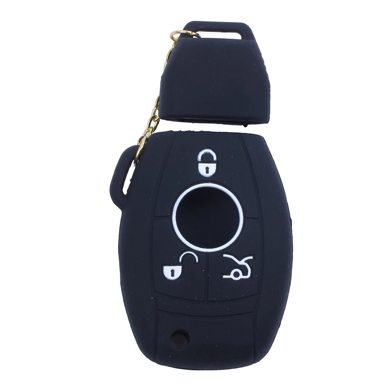 Silicone Cover Skin Jacket for MERCEDES BENZ Smart Key Black