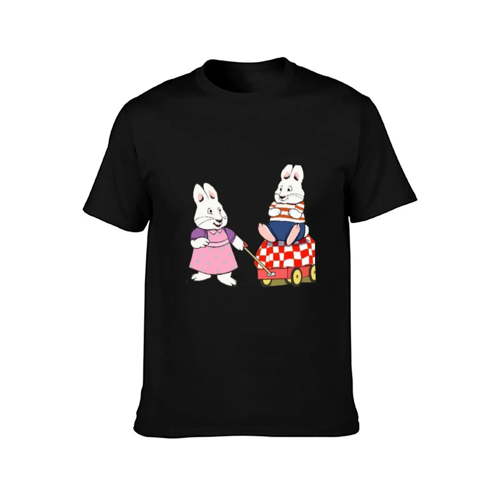 max & ruby rabbit cartoon 2000s for kids T-Shirt, Summer Casual Cotton Tee, Oversized Streetwear Tops, Vintage Graphic Print
