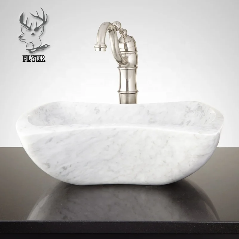 Natural stone marble bathroom/kitchen inlay bowl trough Rectangular sink