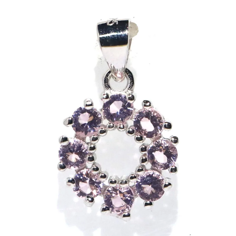 

Купите 4, получите 1 бесплатно, подвеска из твердого серебра 925 пробы, 20x12 мм, красивый, 1,5 г, розовый кунцит, белый сапфир, CZ, женский подарок