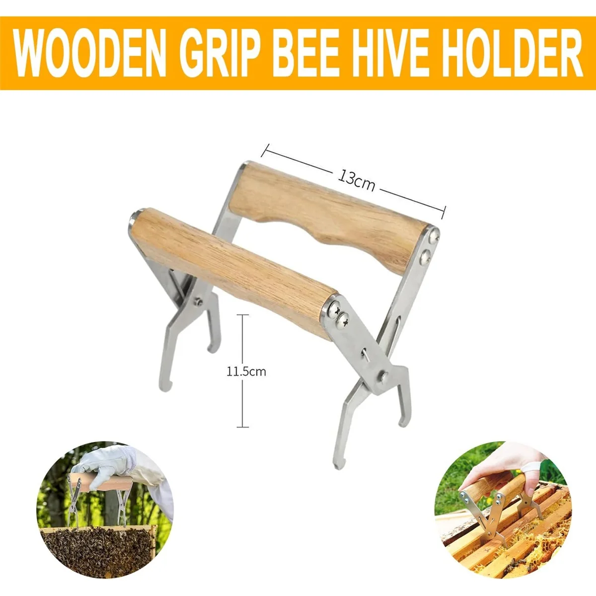 Beekeeping Frame Gripper, Frame Holder, Frame Lifter Tool - Stainless Steel Beekeeping Equipment Bee Hive Frame Grip Tool