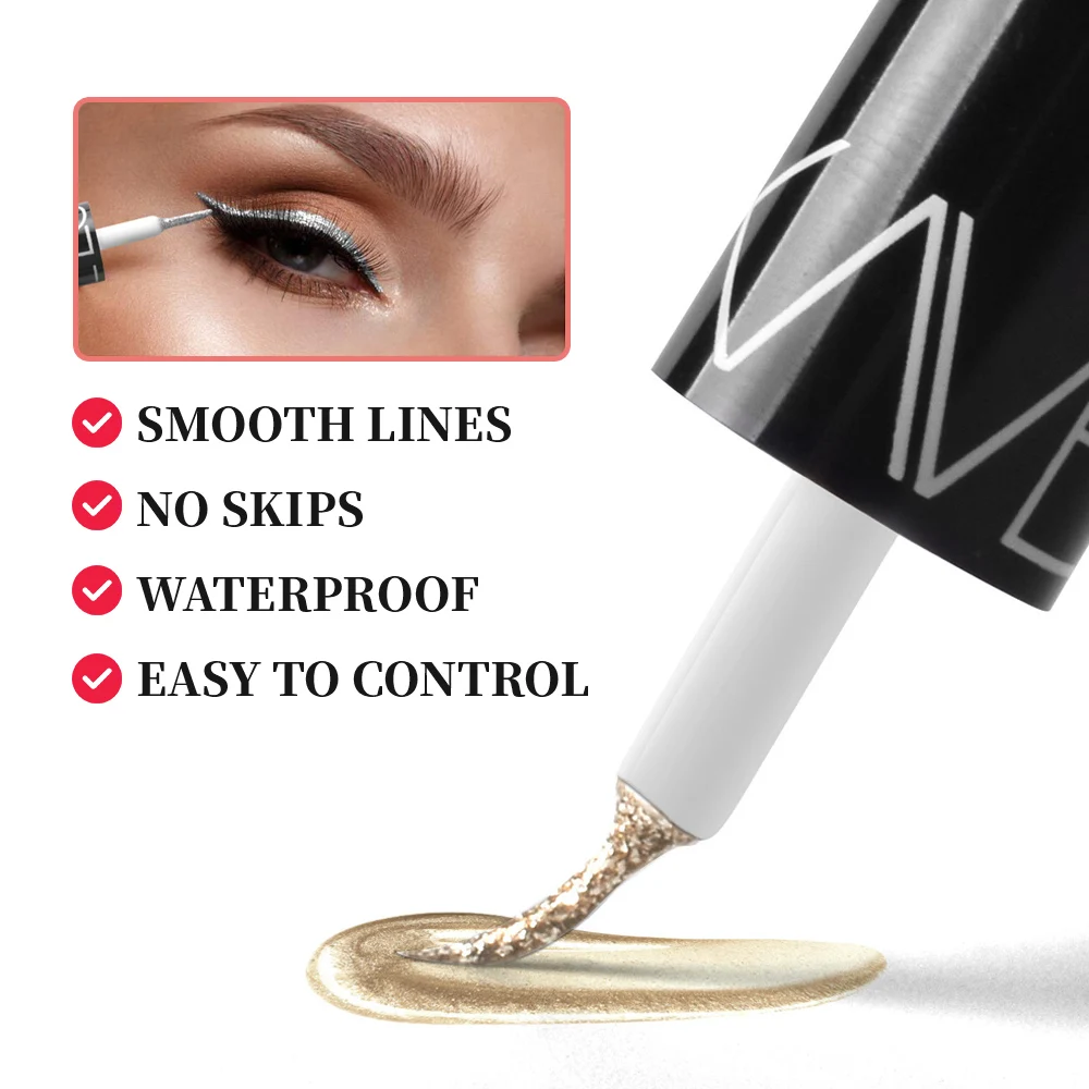 Diamond Shining Eyeliner Durable Waterproof and Sweat-proof 5-color Liquid Eye Shadow Maquillage Professional Makeup Tools