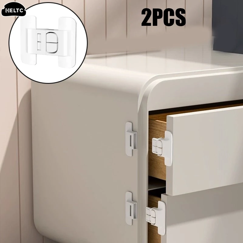 2pcs Kids Security Protection Refrigerator Lock Home Furniture Cabinet Door Safety Locks Anti-Open Water Dispenser Locker Buckle