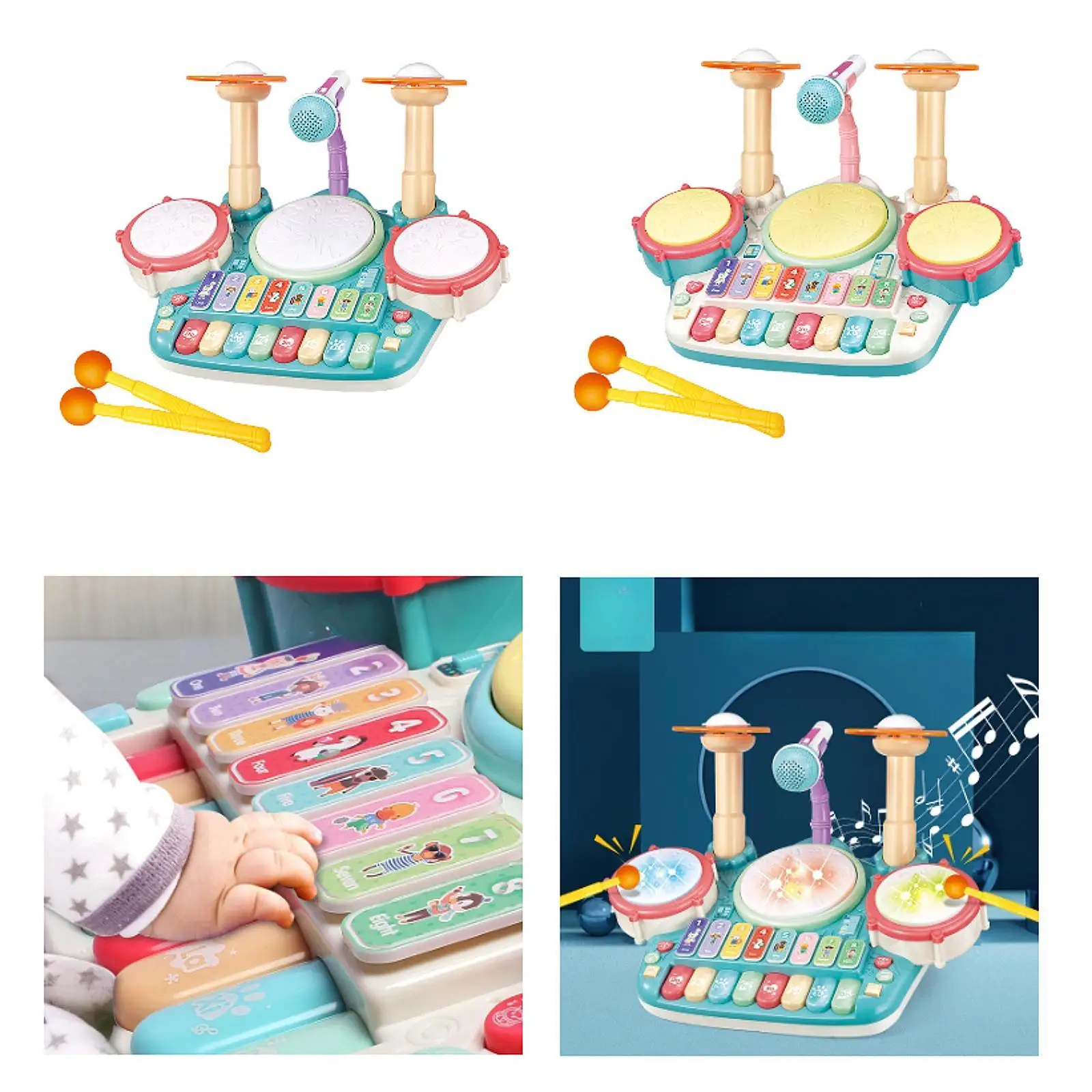 Kinderen Drum Speelgoed Kinderen Muziekinstrument Speelgoed Voorschoolse Leren Speelgoed Baby Beginner Drum Set voor Jongens Meisjes Kinderen Voorschoolse Geschenken