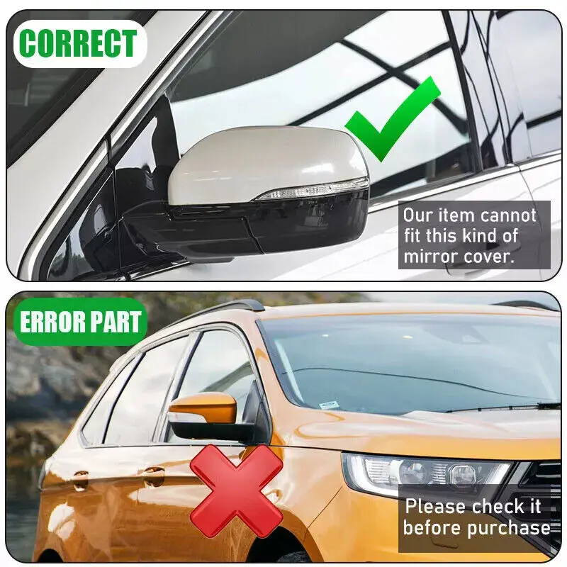 1PCS For Ford Edge 2015-2021 Rearview Side Mirror Cover Wing Cap Exterior Door Rear View Trim Car Replacement Accessories