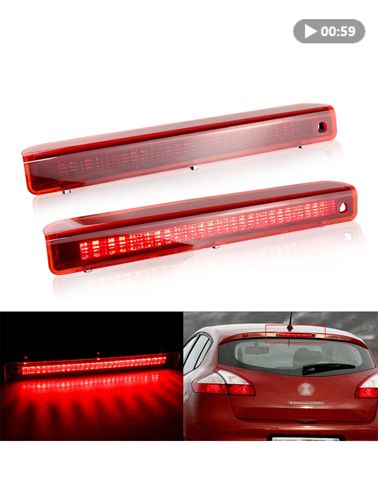 Feu stop central arrière 1 pièce pour Renault Megane Hatchback MK3 2008-2016 12V LED Feu stop surélevé
