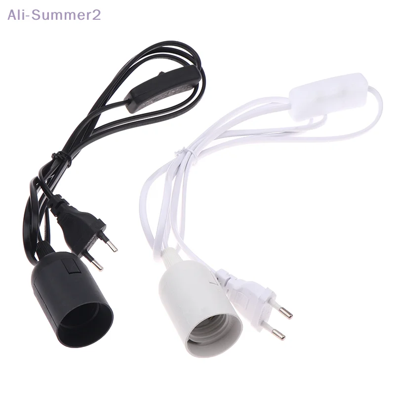 

{MX} EU Plug E27 Light Base Holder With ON/OFF Switch Power Cable LED Table Lamp Bulb Socket Cord Fixture Accessories