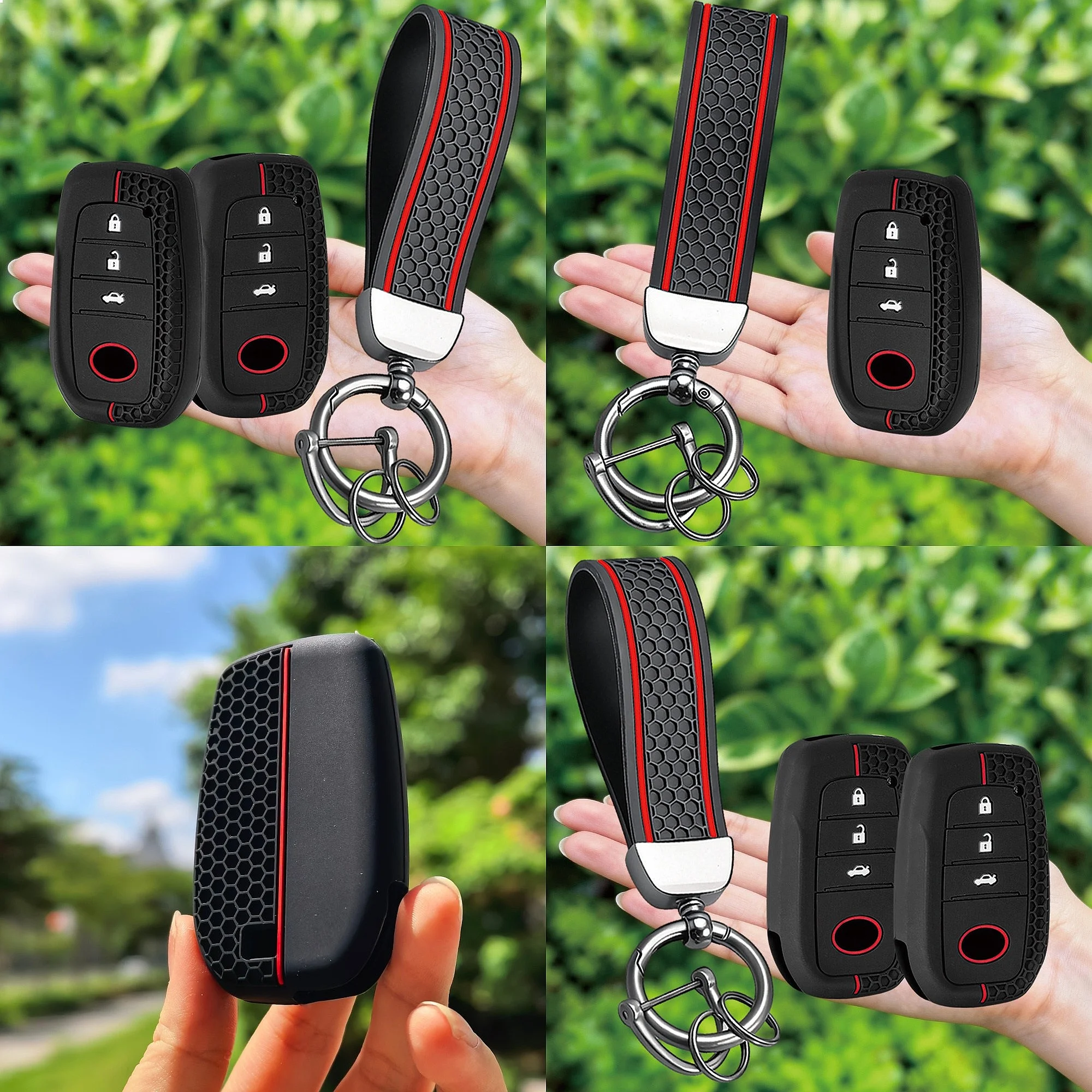 2026 Silicone Keychain Remote Car Key Case Cover For Toyota CHR Hilux Fortuner Land Cruiser Camry Corolla Crown RAV4 Highlander