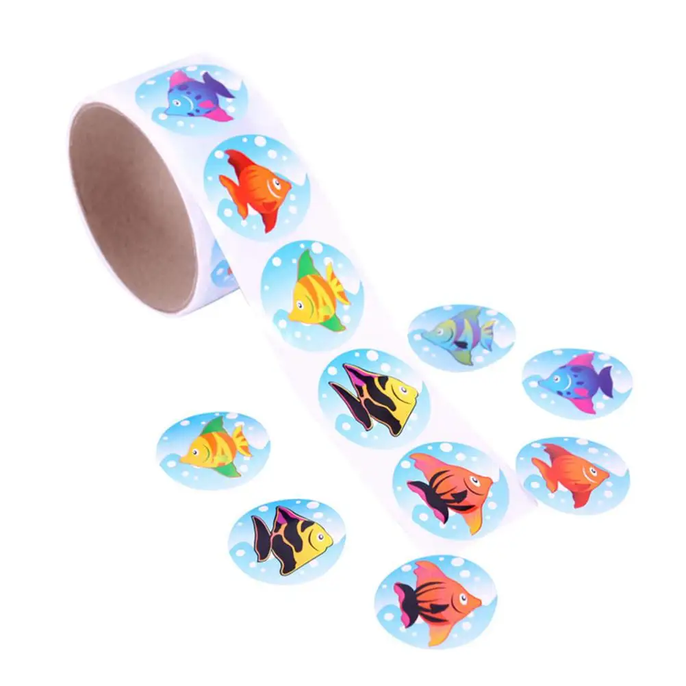 

1 Roll Colorful Fun Tropical Fish Stickers for Kids Great Party Favors Creative Reward Gift (100 Stickers)