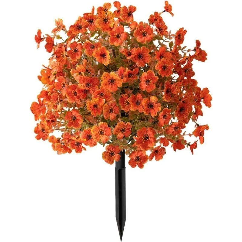 Halloween Outdoor Artificial Flower Stakes Autumn Garden Decor Imitation Violet Flower Ground Stakes
