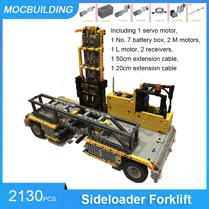 MOC Building Blocks Sideloader Forklift DIY Assemble Bricks Technology Creative Transportation Educational Toys Gifts 2130PCS