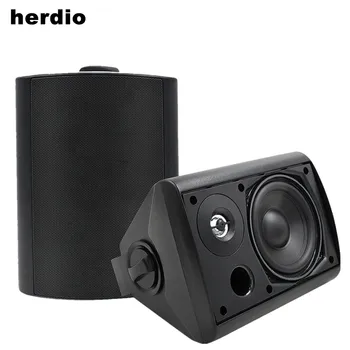 5.25 Inch 300W Indoor Outdoor Waterproof Dual Speakers Home Theater Wall Mount System For Garage Basement living Room Black