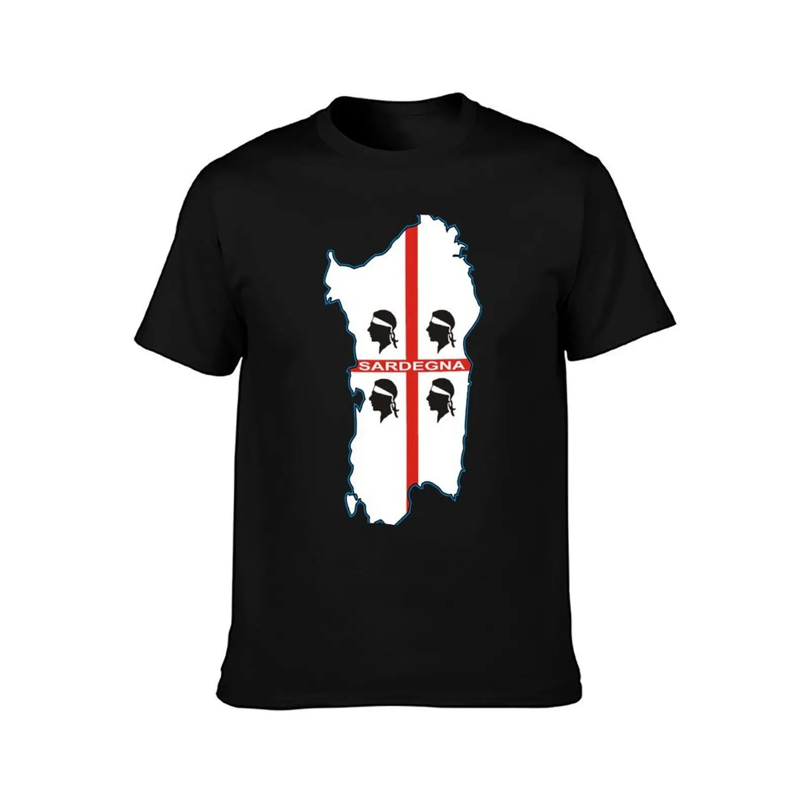 Sardegna quattro mori map flag T-Shirt, Summer Casual Cotton Tee, Oversized Streetwear Tops, Vintage Graphic Print, 100% Cotton