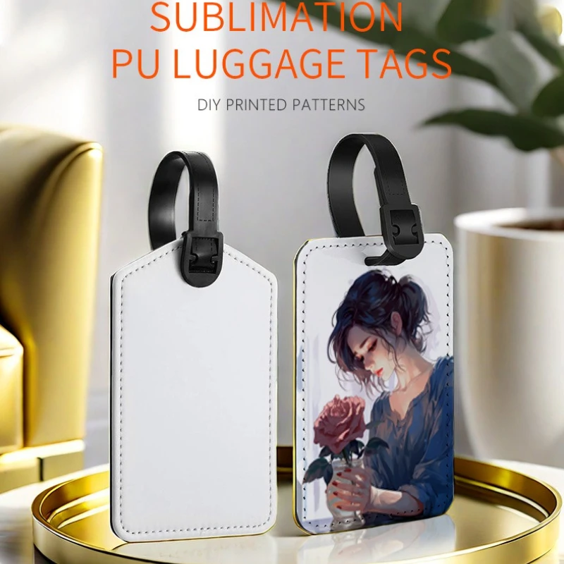Customized Picture PU Leather Luggage Tags Customized Photo Waterproof ID Tags Travel Business High-end Leather Boarding Pass