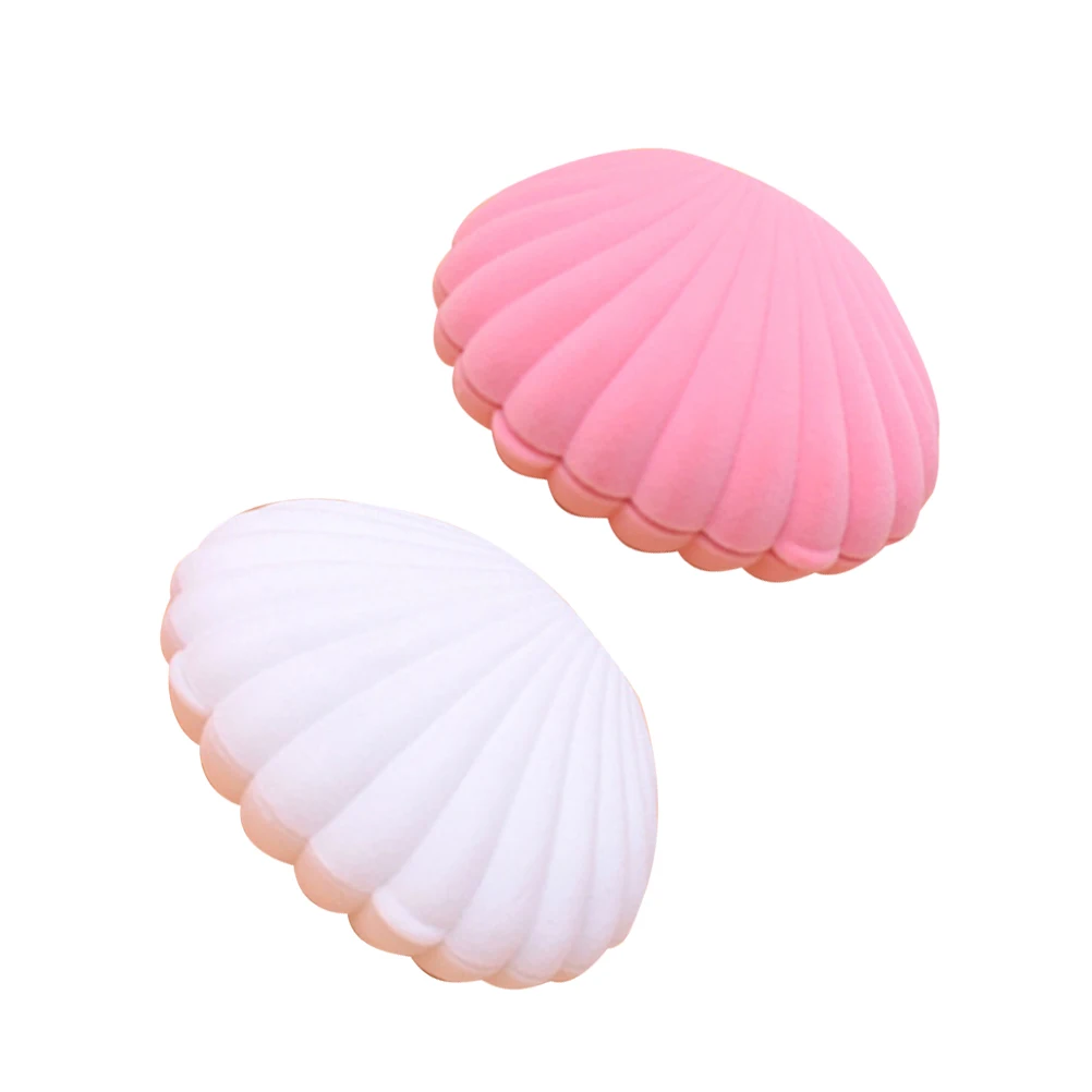 

2Pcs Shell Jewelry Box Elegant Compact Lightweight Ear Stud Case Romantic Creative Jewelry Gift Holder Shell Shaped Earring Case
