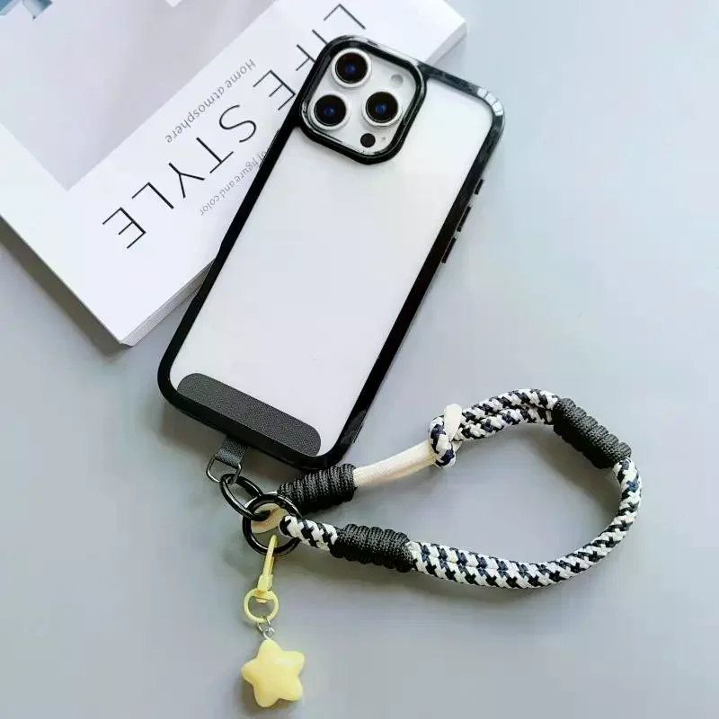

Подвеска со звездой, веревка на запястье, милый мультяшный подвесной веревка для мобильного телефона, регулируемый короткий плетеный веревочный брелок для мужчин и женщин