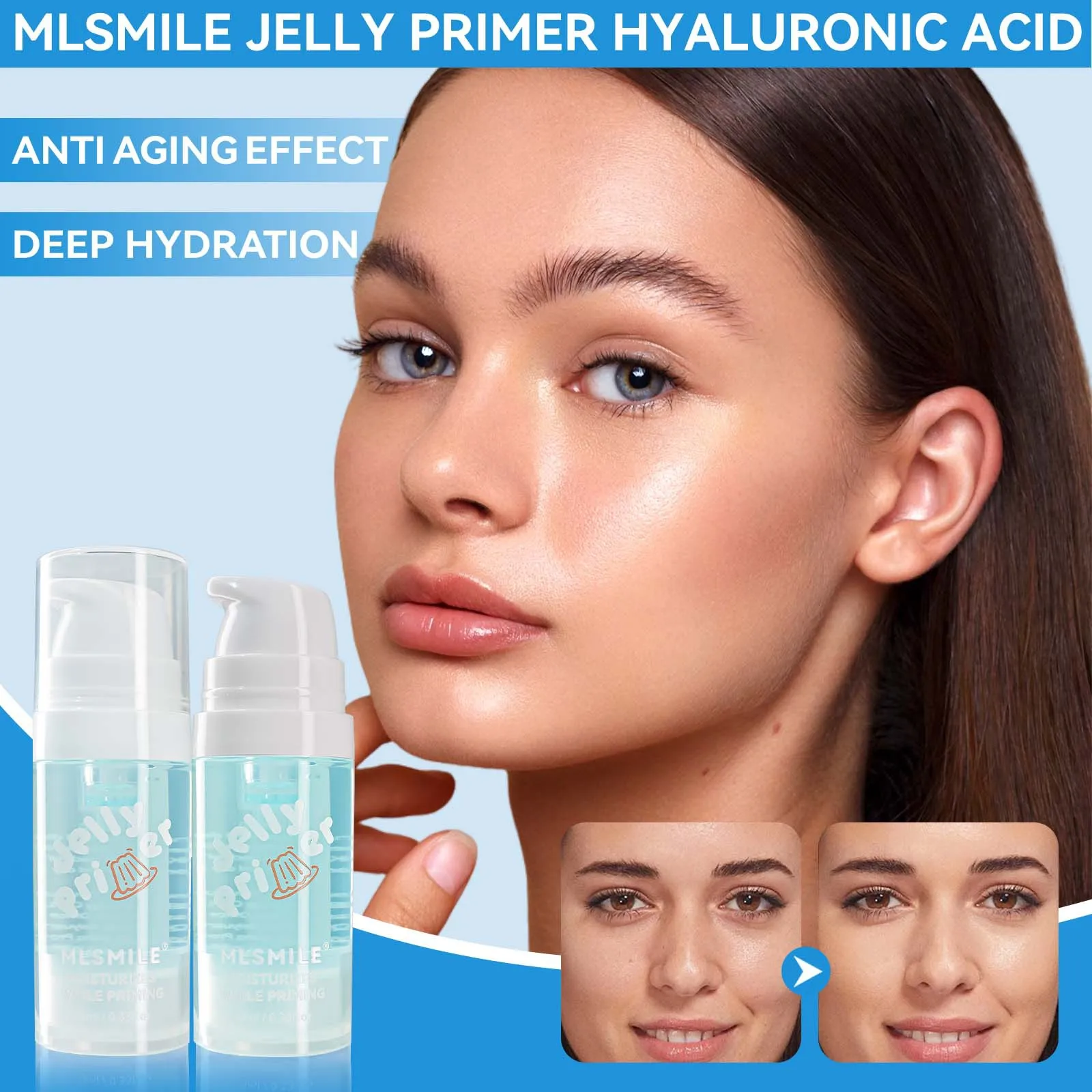 Primer de gelatina hidratante, iluminador, crema aislante, corrector, imprimación de poros Invisible, Gel, imprimación facial, cosméticos de maquillaje