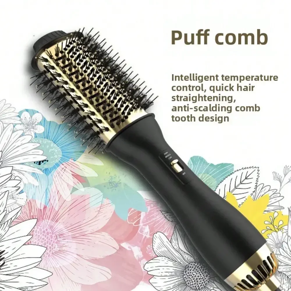 New 3-In-1 Hot Air Comb Roll Straight Dual-Purpose Negative Ion Blowing Comb Electric Blowing Quick Styling Hair Straightening Comb view 3