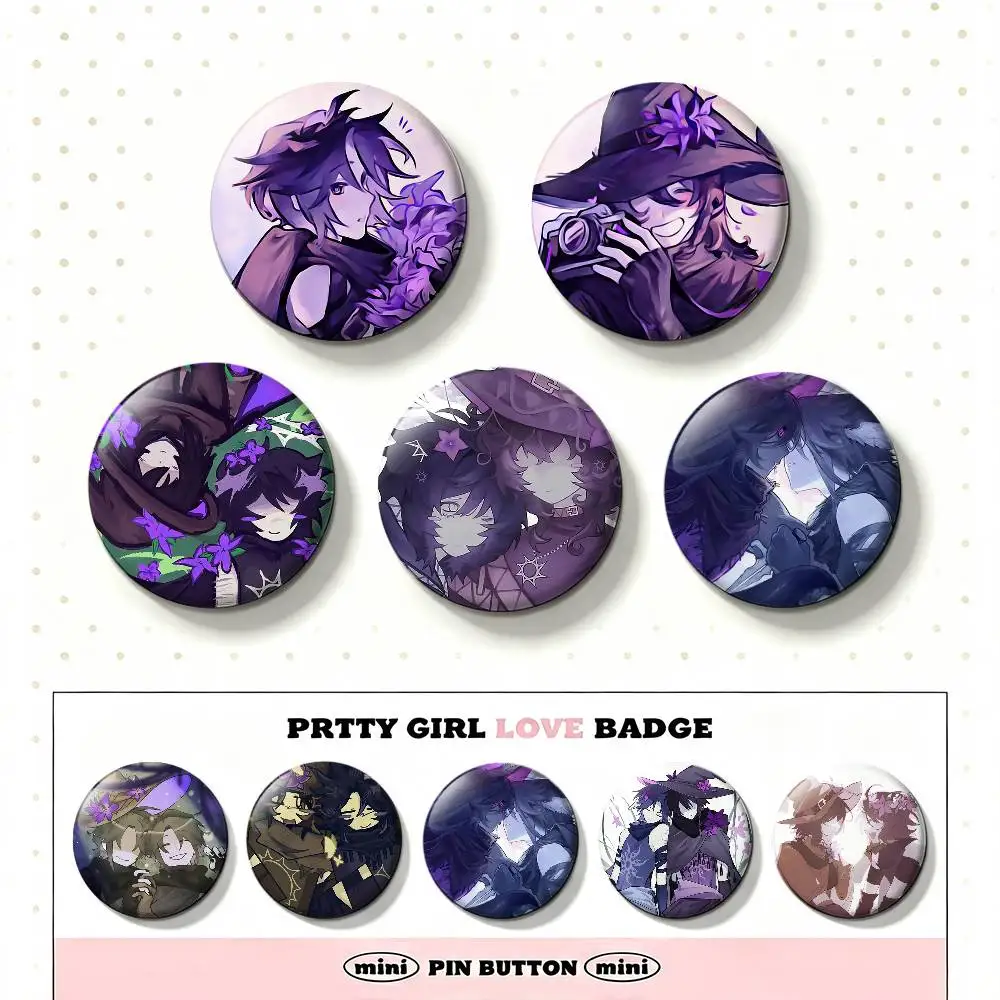 Anime A-Azure X T-Two Time A-Azuretime Laser Badge Applicable For Backpack Clothes Hats Decor Creative Accessories