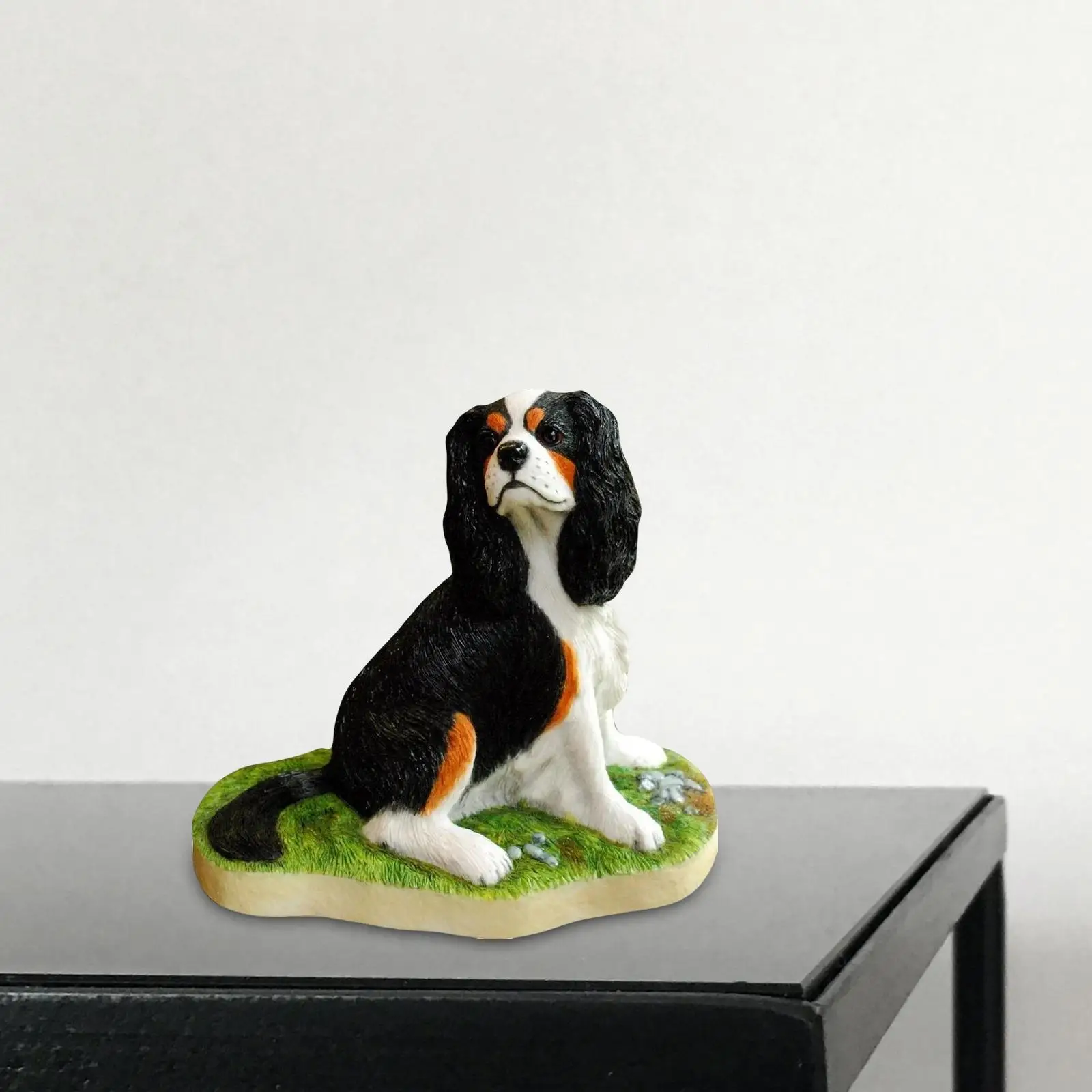 Adorable Cavalier King Charles Spaniel Dog Statue Figurine for Park Patio