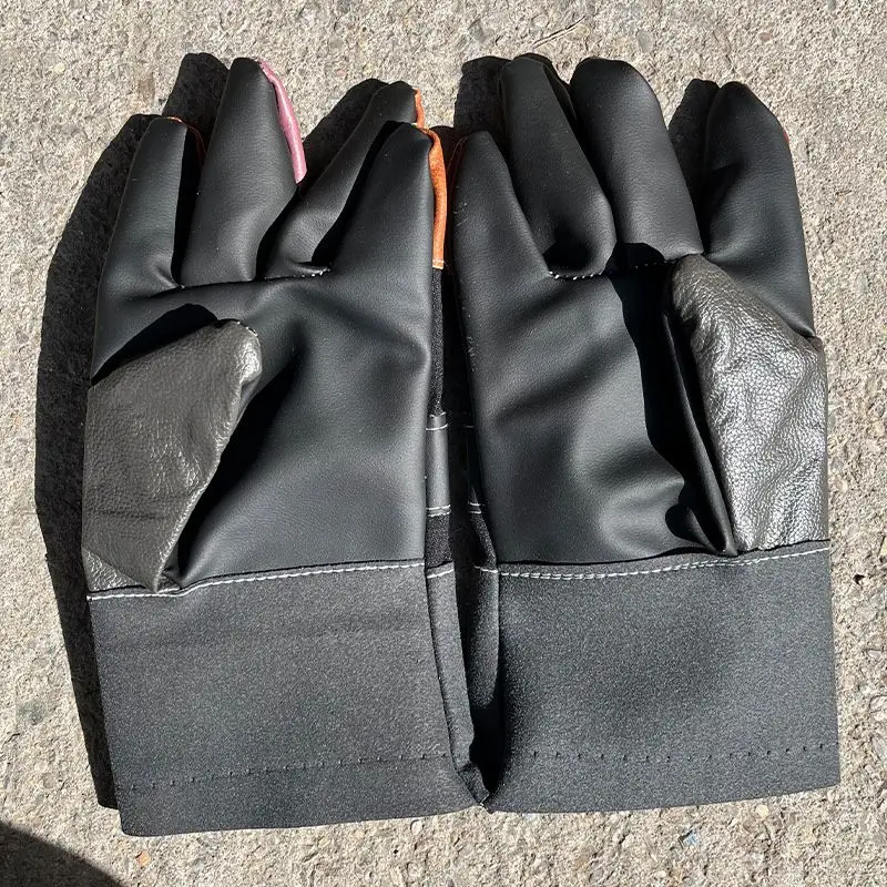 Random color matching leather electric welding, heat insulation, anti-scalding, wear-resistant protective labor insurance gloves