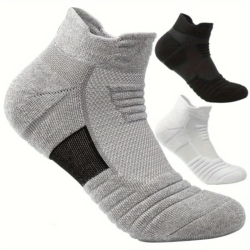 

6 pairs/3 pairs set men's flat-toe sports socks - Comfortable and breathable sports socks for spring, summer, and autumn, featur