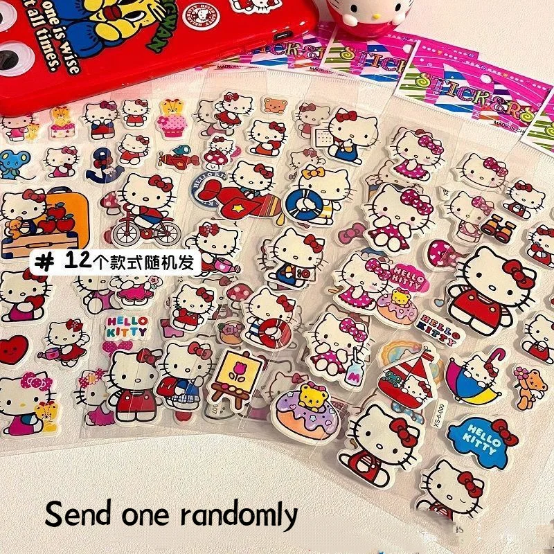 サンリオハローキティステッカー漫画かわいいバブルステッカー女の子男の子報酬ステッカー DIY CCD デスクトップ日記帳水カップ装飾