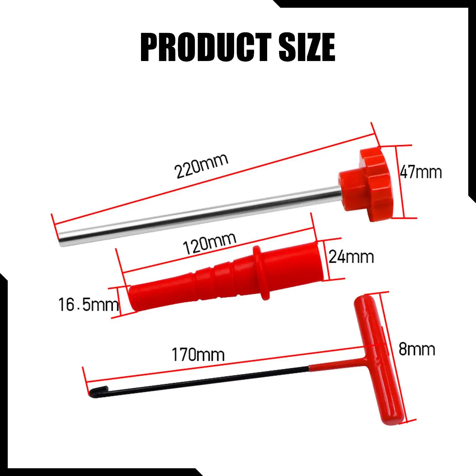 

Valve Stem Core Removal Tool Kit T Hook Positioning Tube for Tire Puncture Repair Car Motorcycle