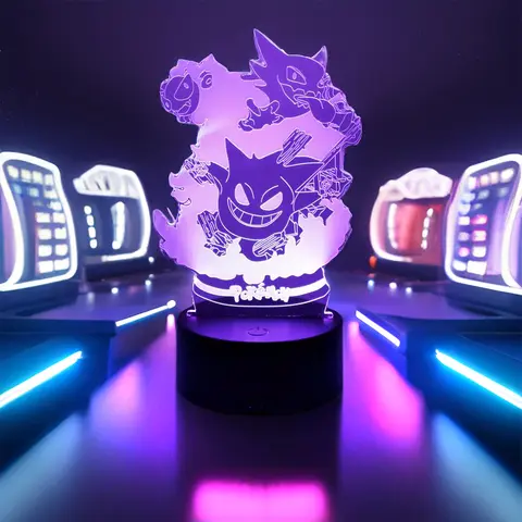 Pokémon Kristallkula 3D Pikachu Gengar Mewtwo Nattlampa Pokeball 3D Glas Pokémon Kristallkula Staty Barnfödelsedagspresent 10 best sales gengarlampa - №4