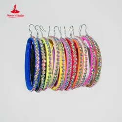 National Standard Latin Ribbon Professional Earrings Rumba Chacha Competition Earrings Adult Girls Black Accessories
