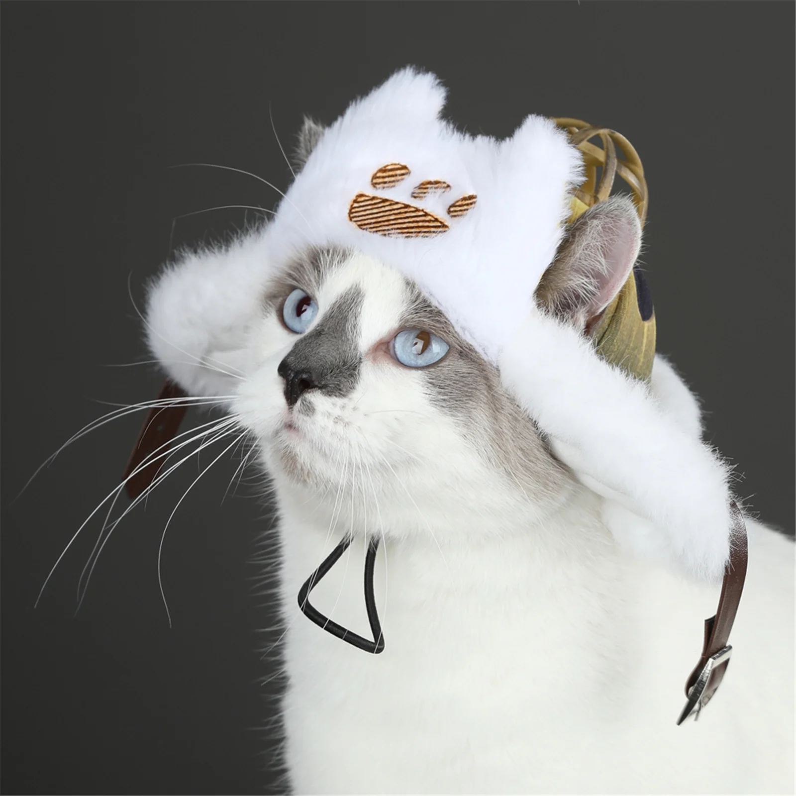 

Cat Pet Hat Cosplay Game Disguise Hat Furry Plush Palico Cap Props Halloween Party Carnival Costume Props