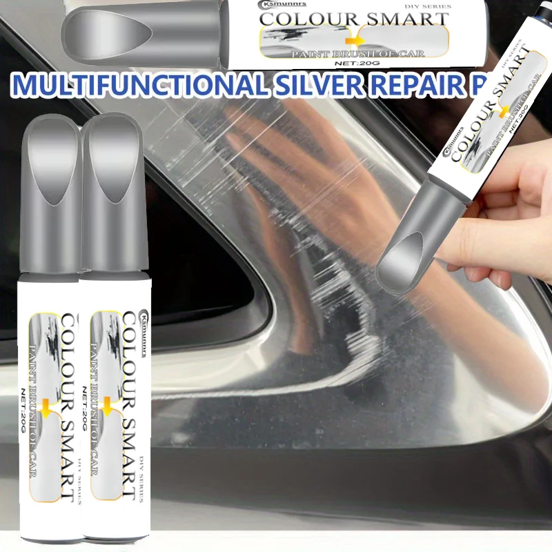Multifunctional Silver Repair Pen - For Alloy Wheels, Chrome & Car Paint Silver Parts, Easy Repair for Scratches, Bumps and Pain