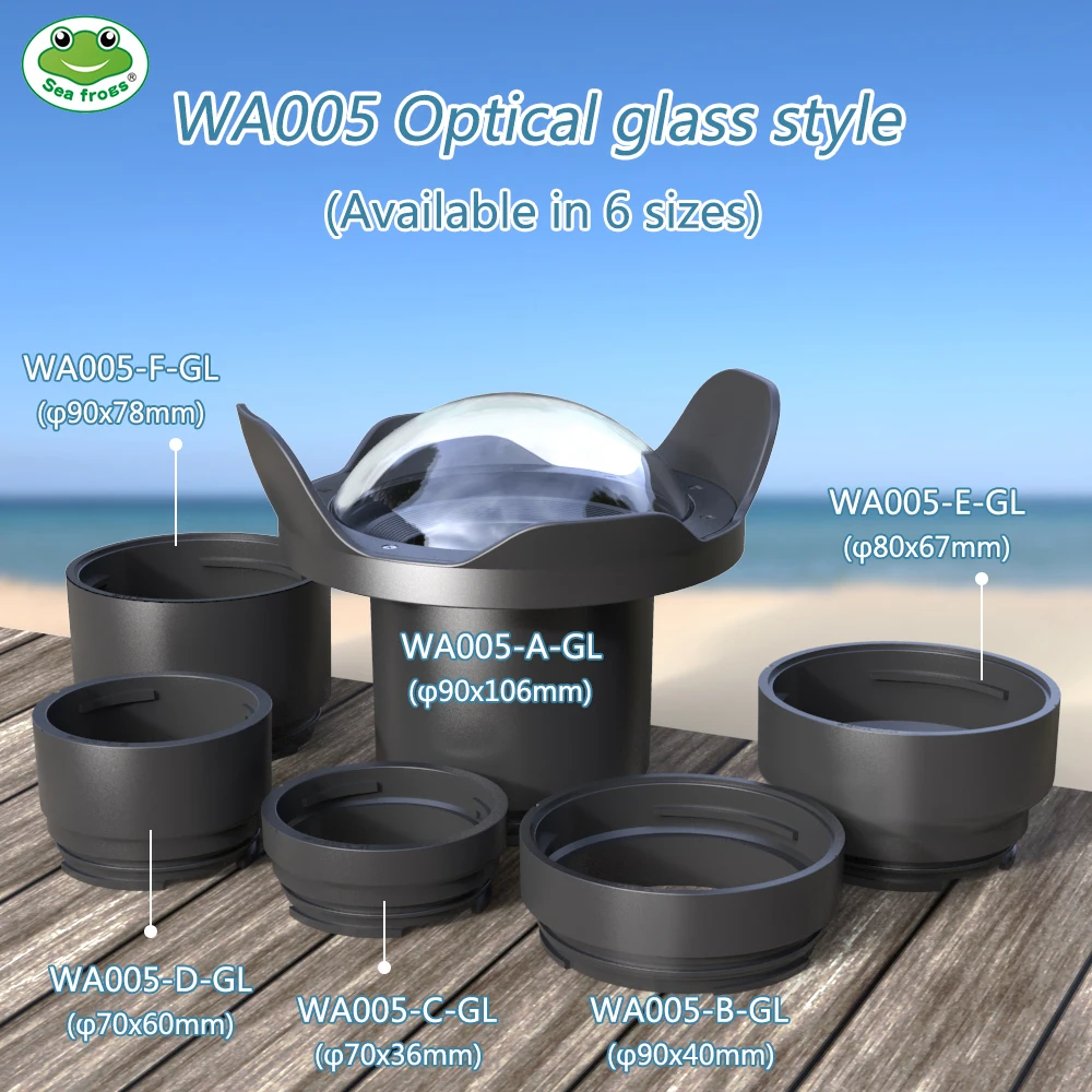 6 "منفذ قبة زجاجية بصرية لسوني كانون نيكون فوجي فيلم باناسونيك سيفروغس كاميرا مقاومة للماء الإسكان تحت الماء عين السمكة