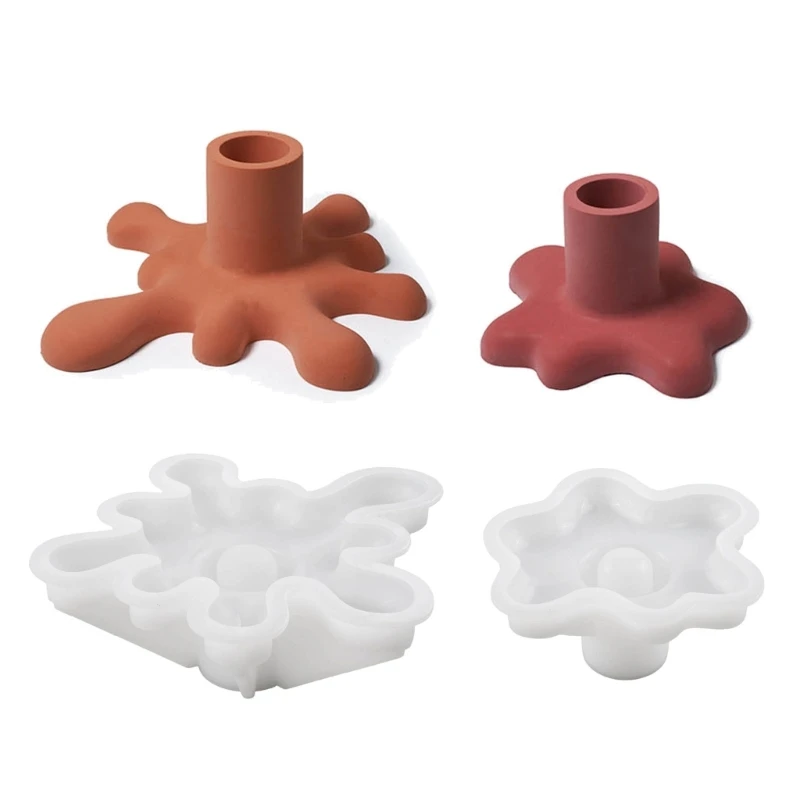 

2Pcs Water Drop Candleholders Silicone Mold DIY Candle Stand Molds Handmade Gypsum Plaster Resin Mould Home Decorations