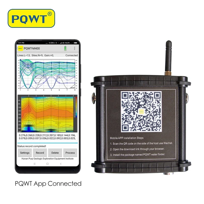 PQWT M100 Geophysical Resistivity Meter 100m Underground Water Survey Machine Automatically Draw Geological Sections