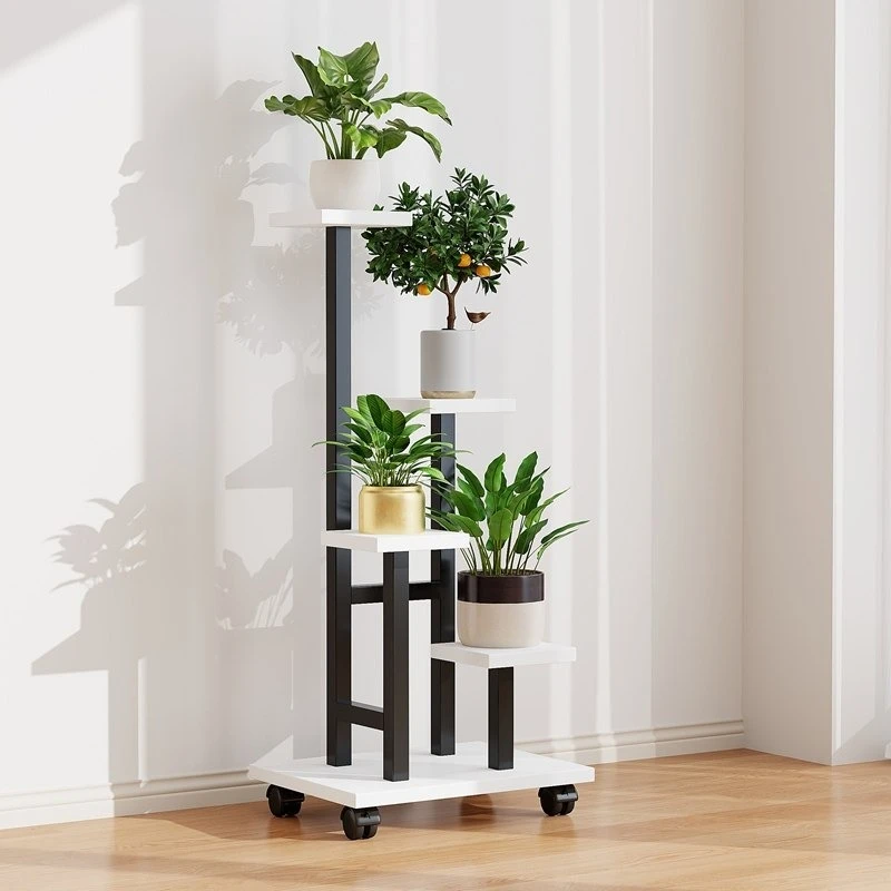 

metal terrace plant stand white storage narrow flowerpot display racks multi-layer home étagère de rangement outdoor furniture
