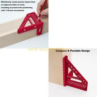 D84F 45/90 Degree MultiAngles Woodworking Square Protractors Miters Triangle Ruler